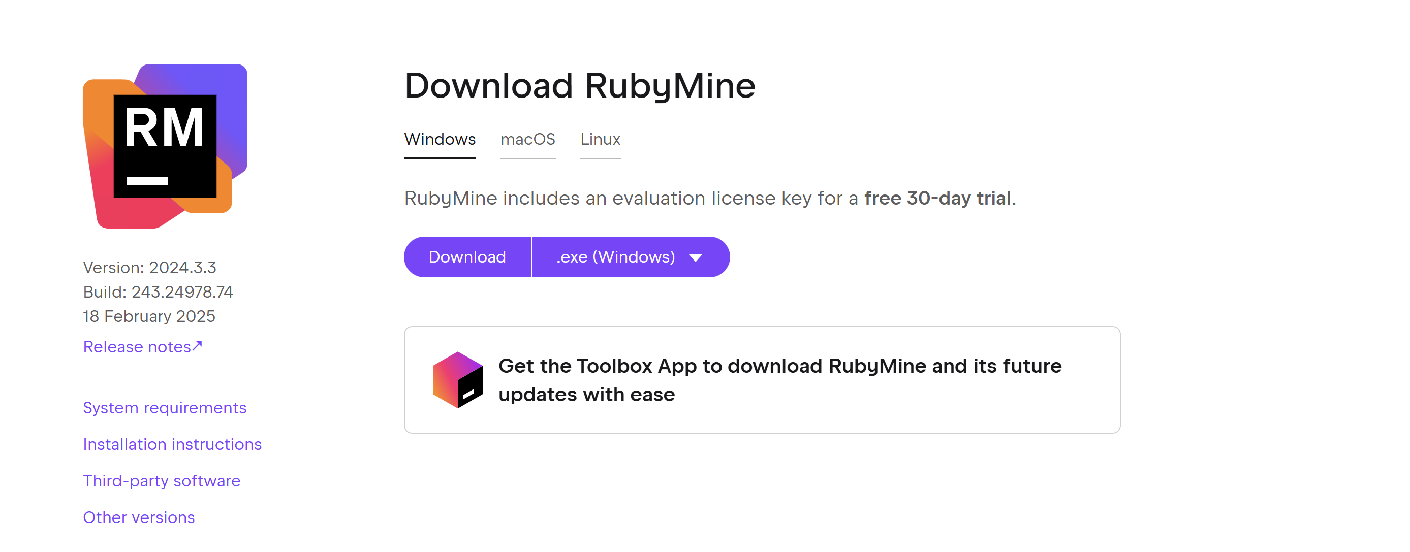 RubyMine 2024.3.5 激活破解教程-架构工具栈
