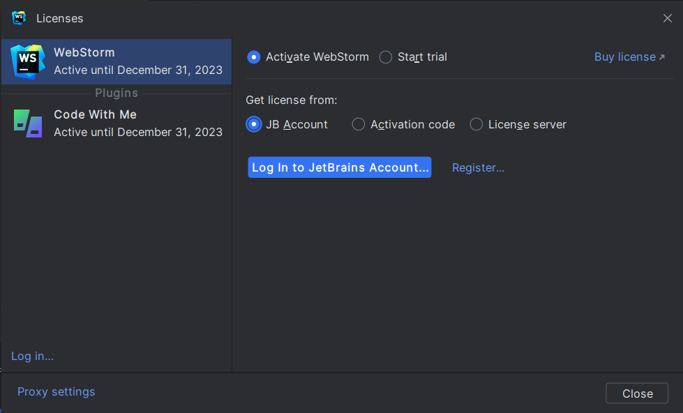 Webstorm 2023.2 激活破解教程