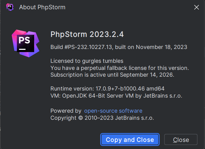 PhpStorm 2023.2.4 激活破解教程