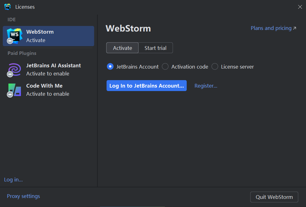 WebStorm 2024.1安装激活教程(附激活码,亲测有效)