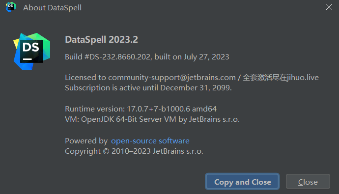 DataSpell 2023.x 激活破解教程