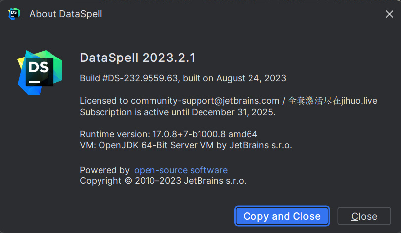 DataSpell 2023.2.1 激活破解教程