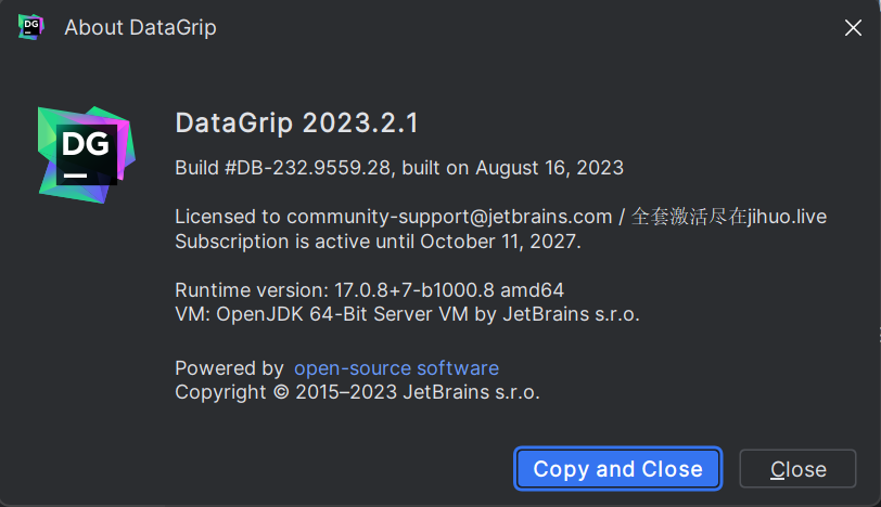 DataGrip 2023.2.1 激活破解教程（附激活码，亲测有效）