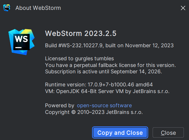 WebStorm 2023.2.5安装激活教程（永久激活至2099年，附激活码，亲测有效）