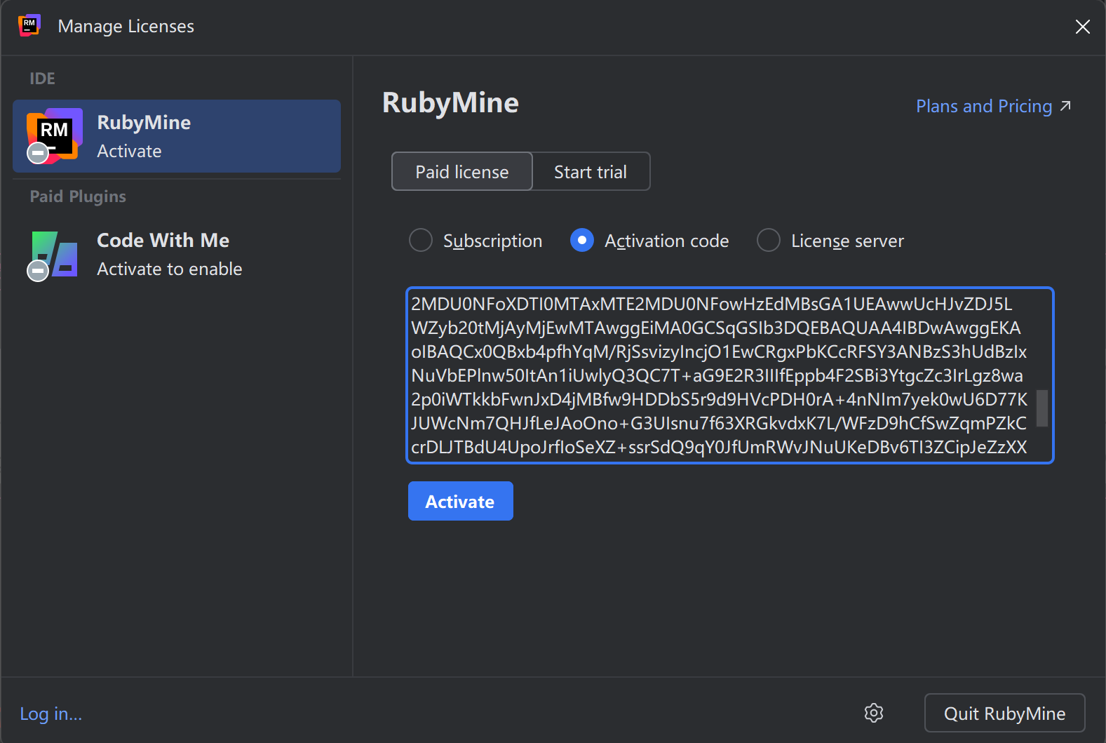 RubyMine 2024.3.5 激活破解教程